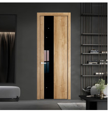 19 NE.O Дуб Карамель вставка Черный лак кромка Черный муар ProfilDoors Orange