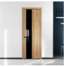 19 NE.O Дуб Карамель вставка Черный лак кромка Черный ProfilDoors Orange