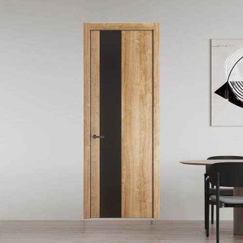 19 NE.O Дуб Карамель вставка Монохром графит кромка Серая ночь ProfilDoors Orange