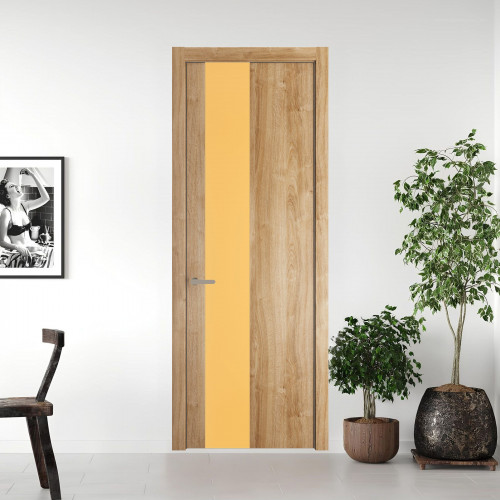 19 NE.O Дуб Карамель вставка Монохром кремовый кромка Никель ProfilDoors Orange