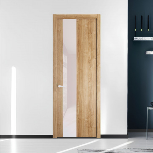 19 NE.O Дуб Карамель вставка Светло-серый лак кромка Вайт ProfilDoors Orange