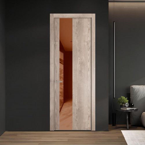 19 NE.O Дуб Сонома вставка Коричневая нуга лак кромка Никель ProfilDoors Orange