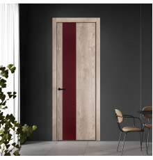19 NE.O Дуб Сонома вставка Монохром бордовый кромка Черный ProfilDoors Orange