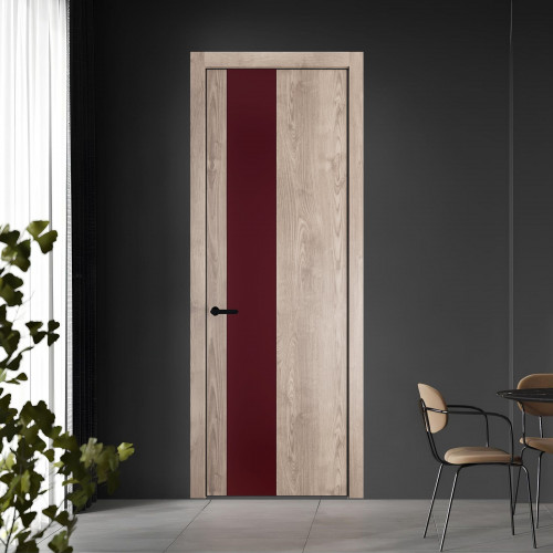 19 NE.O Дуб Сонома вставка Монохром бордовый кромка Черный ProfilDoors Orange