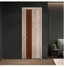 19 NE.O Дуб Сонома вставка Монохром коричневая нуга кромка Никель ProfilDoors Orange