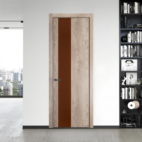 19 NE.O Дуб Сонома вставка Монохром коричневая нуга кромка Серая ночь ProfilDoors Orange