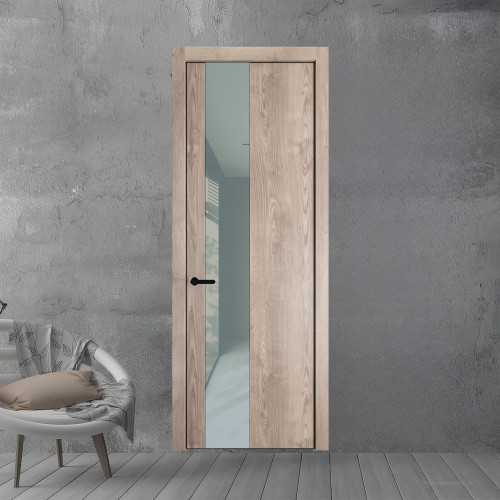 19 NE.O Дуб Сонома вставка Теплый серый лак кромка Черный ProfilDoors Orange