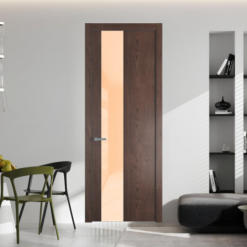 19 NE.O Дуб Тобакко вставка Бежевый лак кромка Серебро ProfilDoors Orange