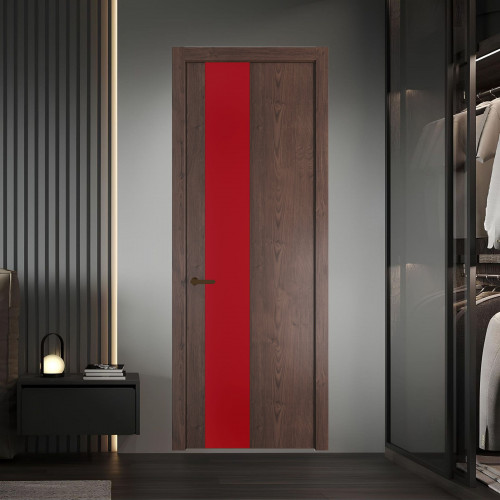 19 NE.O Дуб Тобакко вставка Монохром красный кромка Деорэ ProfilDoors Orange