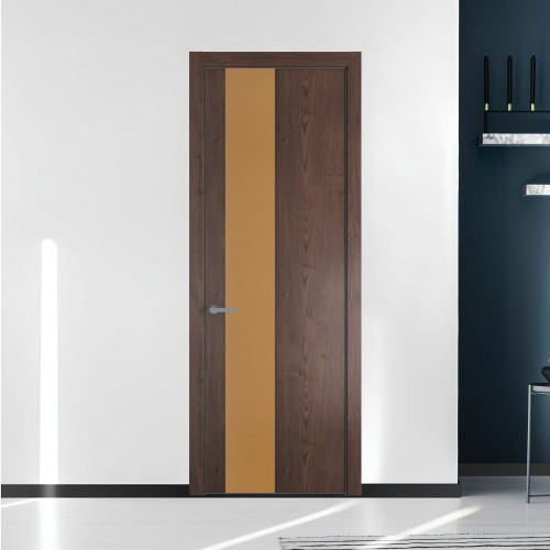 19 NE.O Дуб Тобакко вставка Монохром светло-коричневый кромка Серебро ProfilDoors Orange