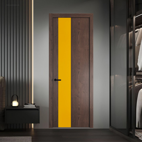19 NE.O Дуб Тобакко вставка Монохром желтый кромка Черный ProfilDoors Orange