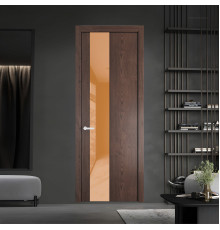 19 NE.O Дуб Тобакко вставка Светло-коричневый лак кромка Черный муар ProfilDoors Orange