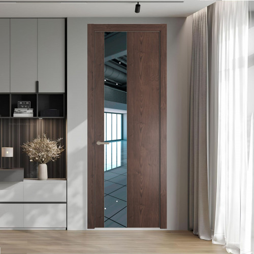 19 NE.O Дуб Тобакко вставка Зеркало кромка Никель ProfilDoors Orange
