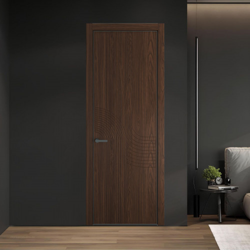 55 NE.O Орех Шоколад вставка Глухая кромка Серая ночь ProfilDoors Orange