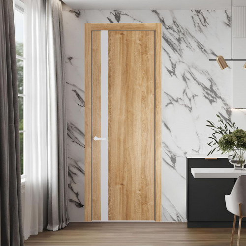 18 NE.O Дуб Карамель вставка Дарк Вайт кромка Вайт ProfilDoors Orange
