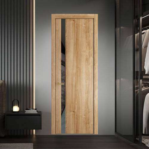 18 NE.O Дуб Карамель вставка Графит лак кромка Золото ProfilDoors Orange