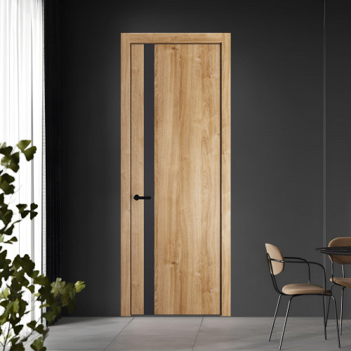 18 NE.O Дуб Карамель вставка Грей кромка Черный ProfilDoors Orange