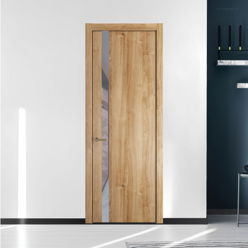 18 NE.O Дуб Карамель вставка Холодный серый лак кромка Шампань ProfilDoors Orange