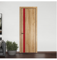 18 NE.O Дуб Карамель вставка Монохром красный кромка Деорэ ProfilDoors Orange