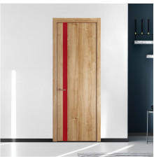 18 NE.O Дуб Карамель вставка Монохром красный кромка Медь ProfilDoors Orange