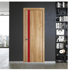18 NE.O Дуб Карамель вставка Монохром красный кромка Серая ночь ProfilDoors Orange