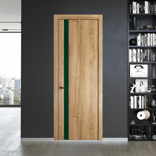 18 NE.O Дуб Карамель вставка Монохром темно-зеленый кромка Деорэ ProfilDoors Orange