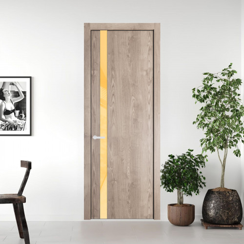 18 NE.O Дуб Сонома вставка Кремовый лак кромка Черный муар ProfilDoors Orange