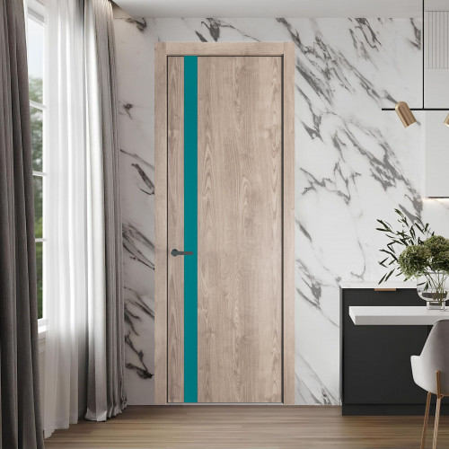 18 NE.O Дуб Сонома вставка Монохром бирюзовый кромка Серая ночь ProfilDoors Orange