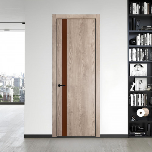 18 NE.O Дуб Сонома вставка Монохром коричневая нуга кромка Черный ProfilDoors Orange