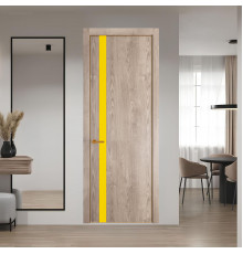 18 NE.O Дуб Сонома вставка Монохром светло-желтый кромка Бронза ProfilDoors Orange