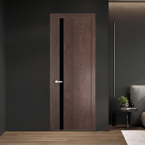 18 NE.O Дуб Тобакко вставка Монохром черный кромка Вайт ProfilDoors Orange