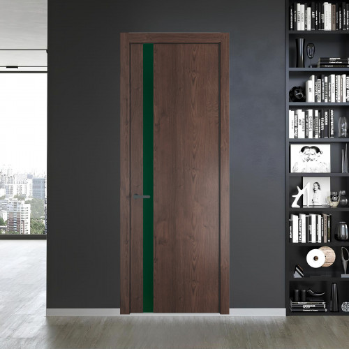 18 NE.O Дуб Тобакко вставка Монохром темно-зеленый кромка Серая ночь ProfilDoors Orange