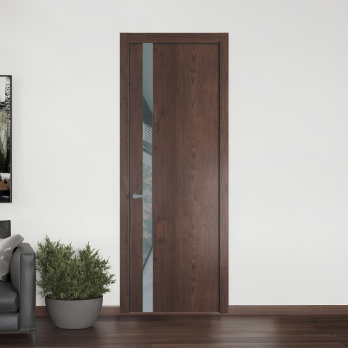18 NE.O Дуб Тобакко вставка Темно-серый лак кромка Серебро ProfilDoors Orange