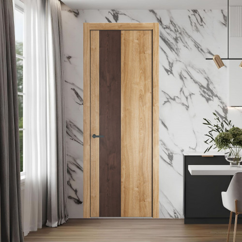 19 NE.O Дуб Карамель вставка Дуб Тобакко кромка Серая ночь ProfilDoors Orange