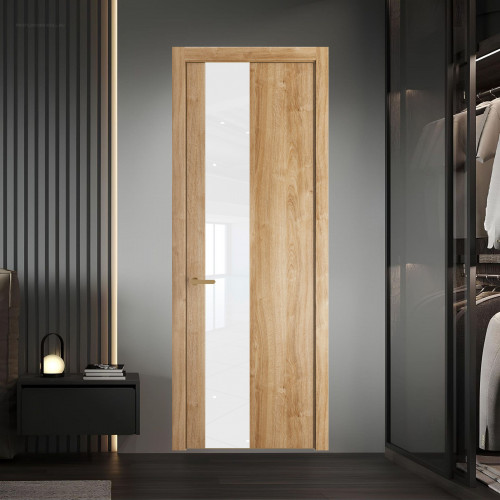 19 NE.O Дуб Карамель вставка Классик лак кромка Золото ProfilDoors Orange