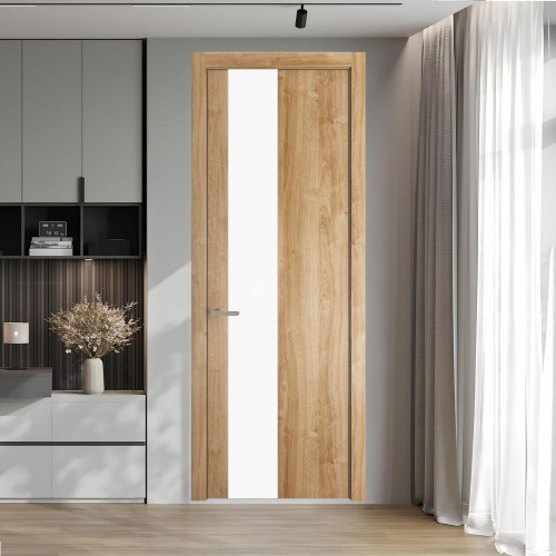 19 NE.O Дуб Карамель вставка Монохром белый кромка Никель ProfilDoors Orange