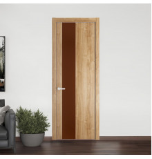 19 NE.O Дуб Карамель вставка Монохром коричневая нуга кромка Вайт ProfilDoors Orange
