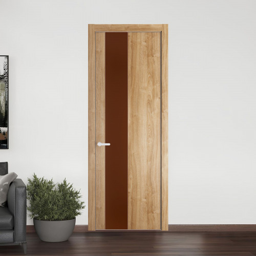 19 NE.O Дуб Карамель вставка Монохром коричневая нуга кромка Вайт ProfilDoors Orange