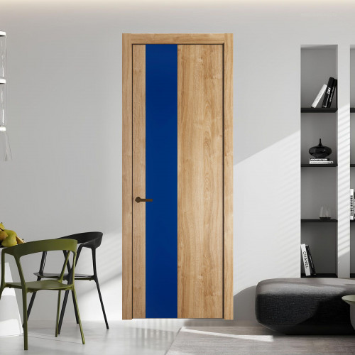 19 NE.O Дуб Карамель вставка Монохром синий кромка Деорэ ProfilDoors Orange