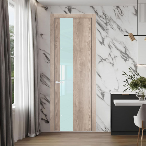 19 NE.O Дуб Сонома вставка Белый лак кромка Вайт ProfilDoors Orange
