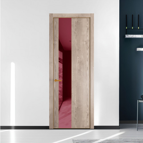 19 NE.O Дуб Сонома вставка Бордовый лак кромка Бронза ProfilDoors Orange