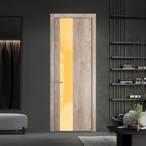 19 NE.O Дуб Сонома вставка Кремовый лак кромка Серебро ProfilDoors Orange