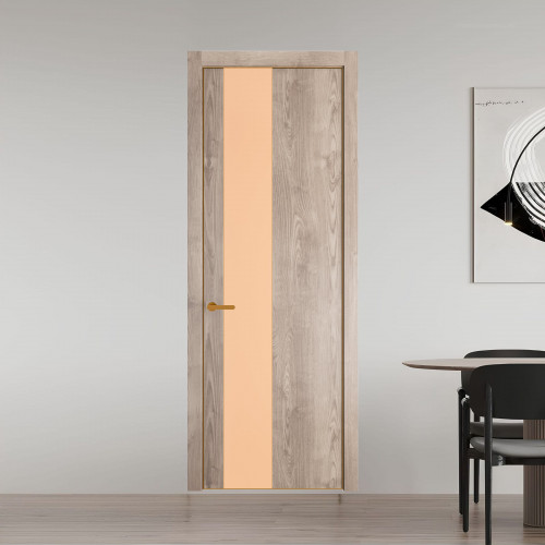 19 NE.O Дуб Сонома вставка Монохром бежевый кромка Бронза ProfilDoors Orange