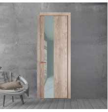 19 NE.O Дуб Сонома вставка Теплый серый лак кромка Медь ProfilDoors Orange