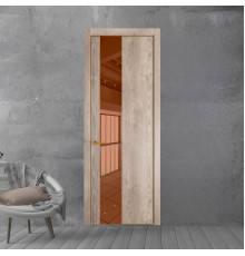 19 NE.O Дуб Сонома вставка Зеркало бронзовое кромка Бронза ProfilDoors Orange