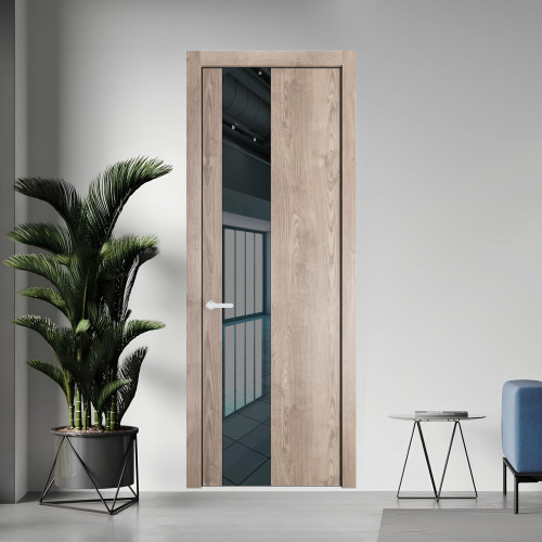 19 NE.O Дуб Сонома вставка Зеркало серое кромка Черный муар ProfilDoors Orange