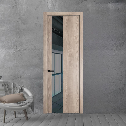 19 NE.O Дуб Сонома вставка Зеркало серое кромка Черный ProfilDoors Orange