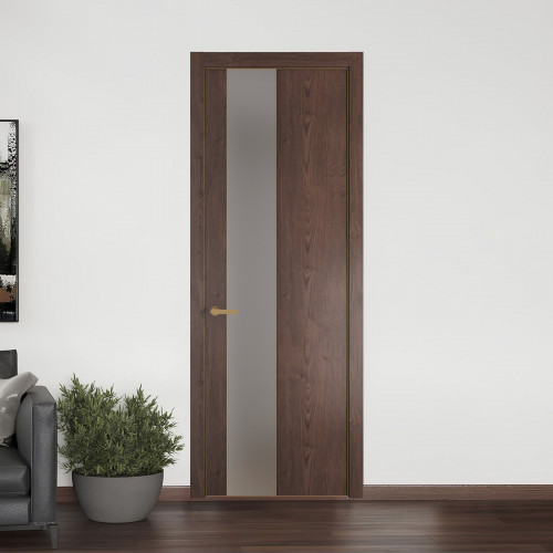 19 NE.O Дуб Тобакко вставка Монохром серебро кромка Золото ProfilDoors Orange