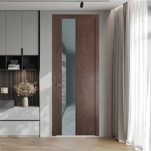 19 NE.O Дуб Тобакко вставка Темно-серый лак кромка Медь ProfilDoors Orange
