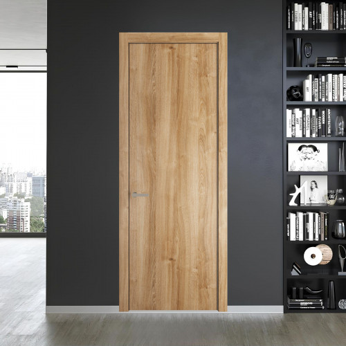 12 NE.O Дуб Карамель молдинг Никель кромка Никель ProfilDoors Orange